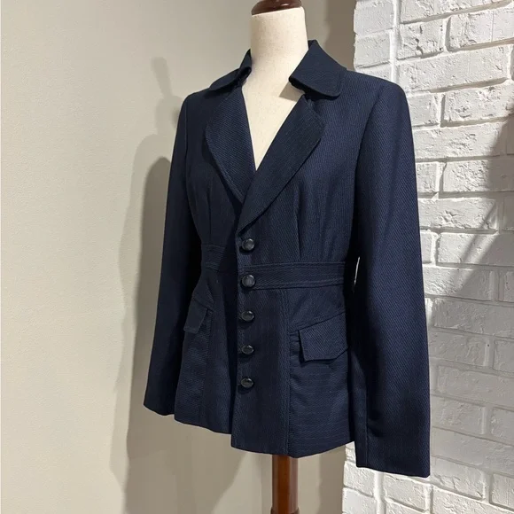 Signature by Larry Levine Navy Textured Blazer - Picture 4 of 4